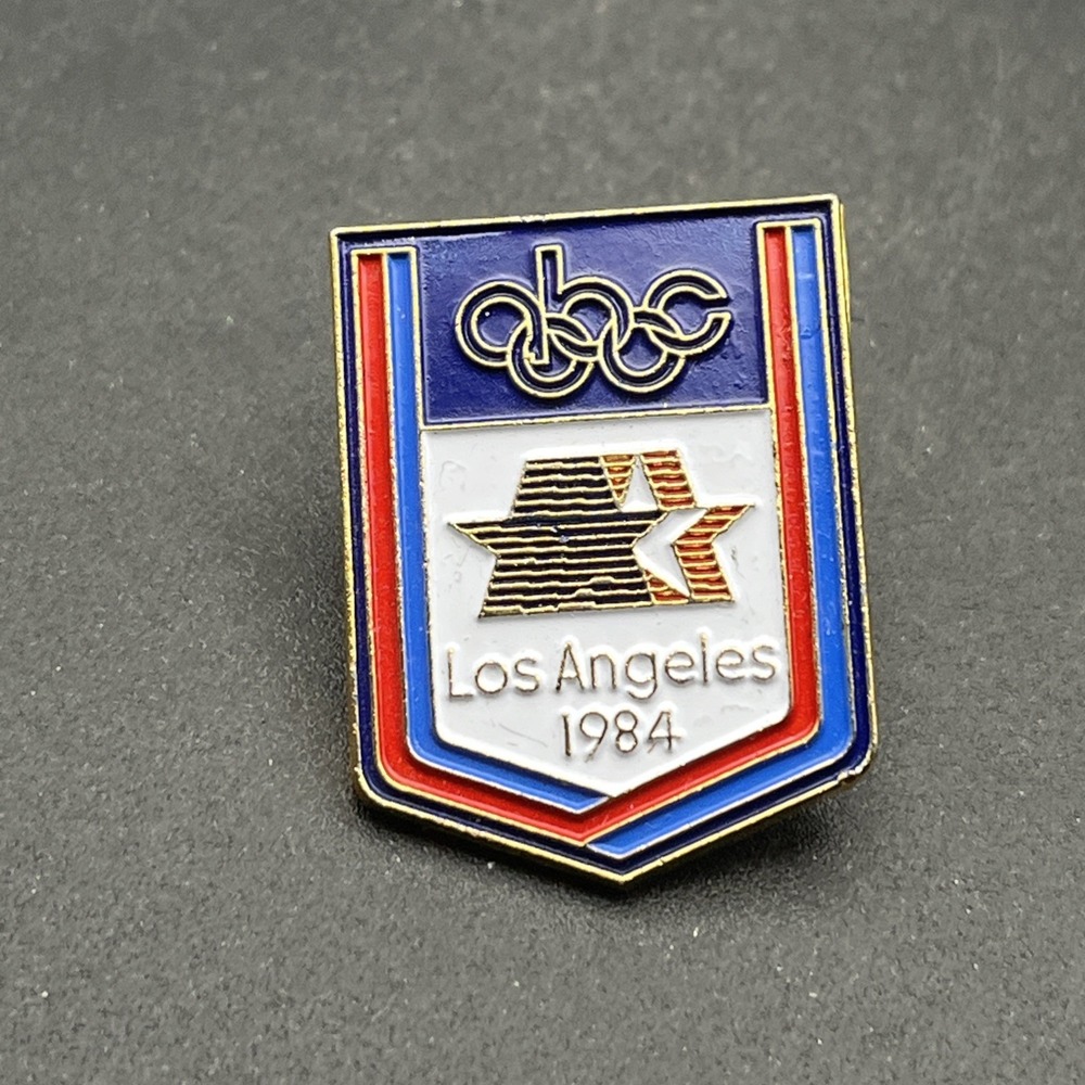 Vintage 1984 Los Angeles Olympics ABC News Sponsor Lapel Hat Pin